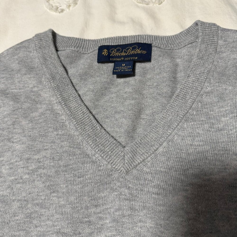 Brooks Brother's Supima Cotton Sweater - Men's Medium Grey